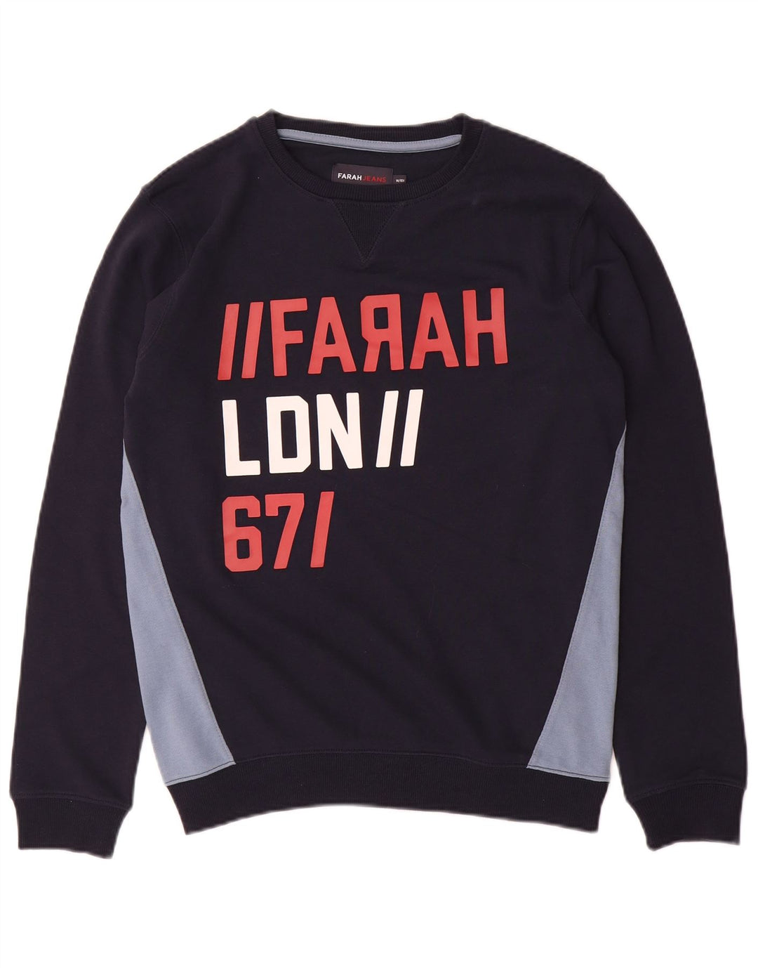 Farah Boys Graphic Moletom Jumper 14-15 Anos Azul Marinho Colorblock