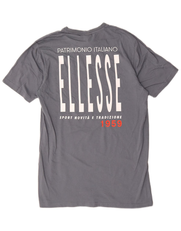 Ellesse Camiseta masculina gráfica top pequeno algodão cinza