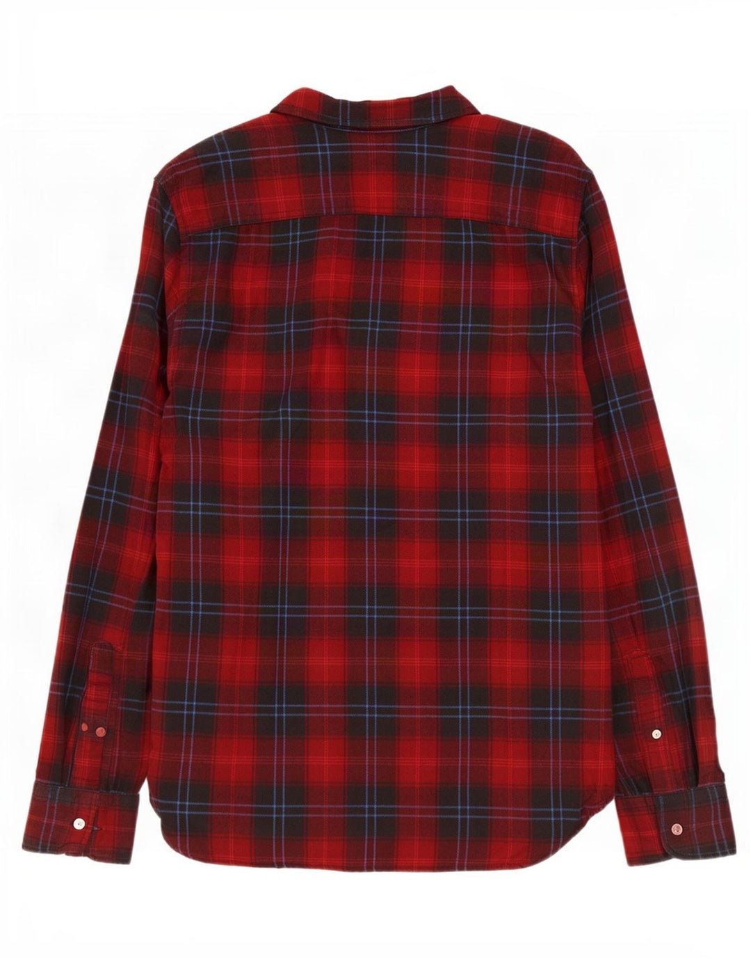 Camisa masculina de flanela Levi's de algodão xadrez vermelho médio