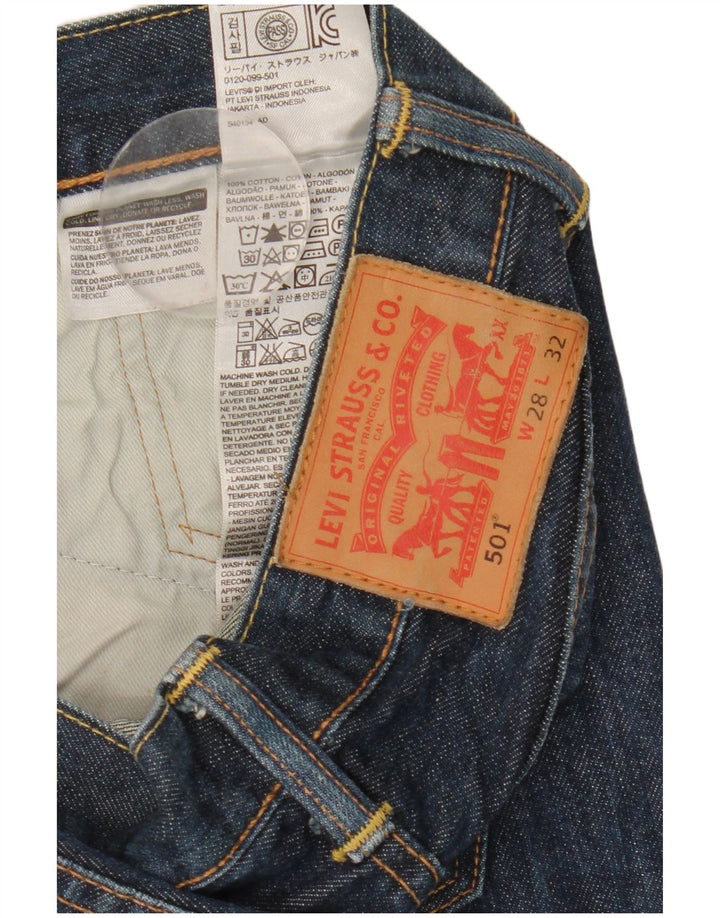 Levi's Masculino 501 Straight Jeans W28 L32 Azul Algodão