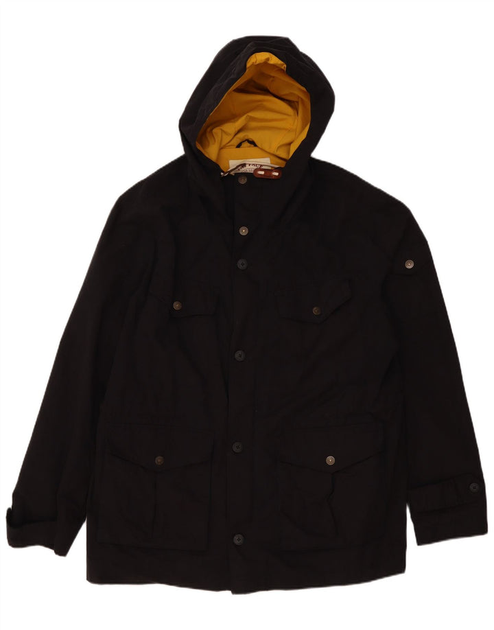 Revestimento utilitário encapuçado Reino Unido 44 2XL dos azuis marinhos dos homens gordos da cara