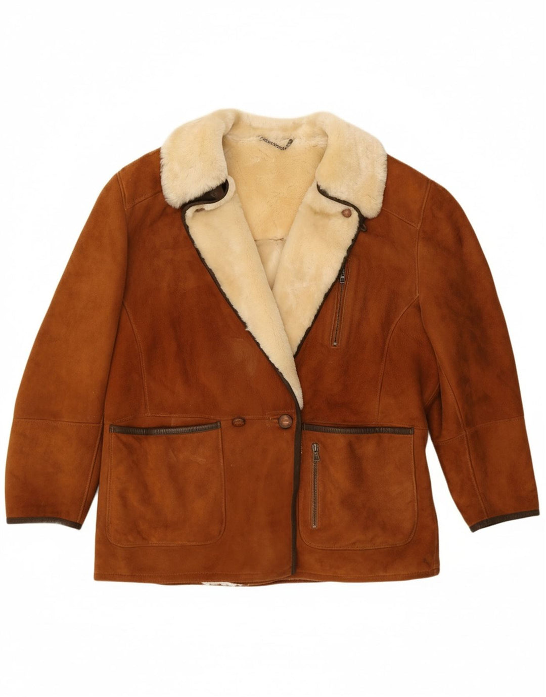 Jaqueta feminina GALLOTTI Shearling IT 52 2XL marrom shearling