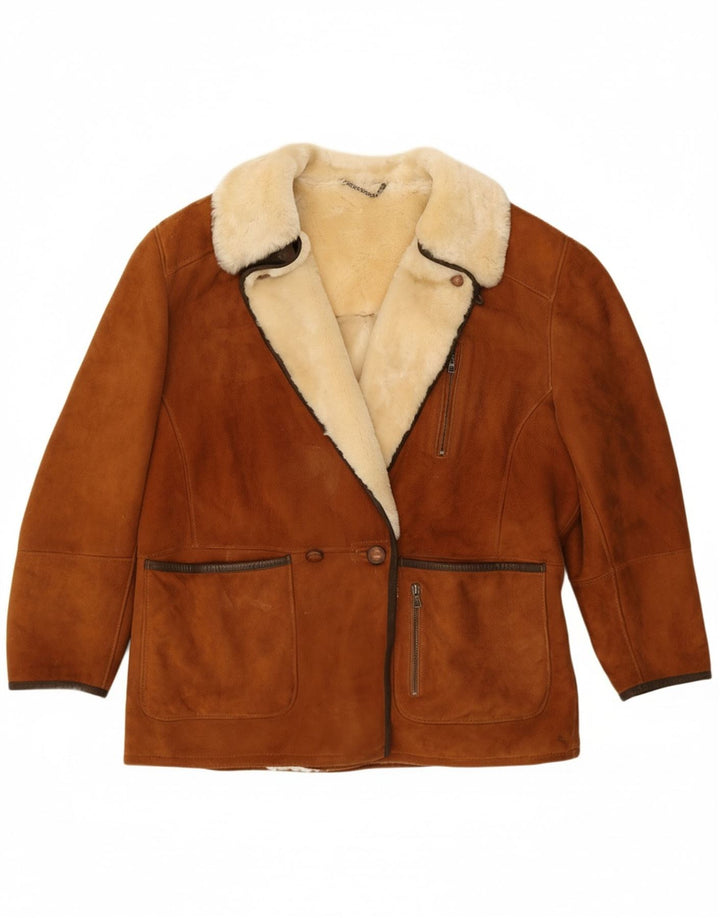 Jaqueta feminina GALLOTTI Shearling IT 52 2XL marrom shearling