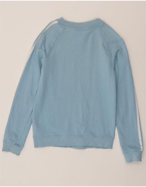 Adidas Womens Sweatshirt Jumper UK 10 Pequeno Azul Algodão