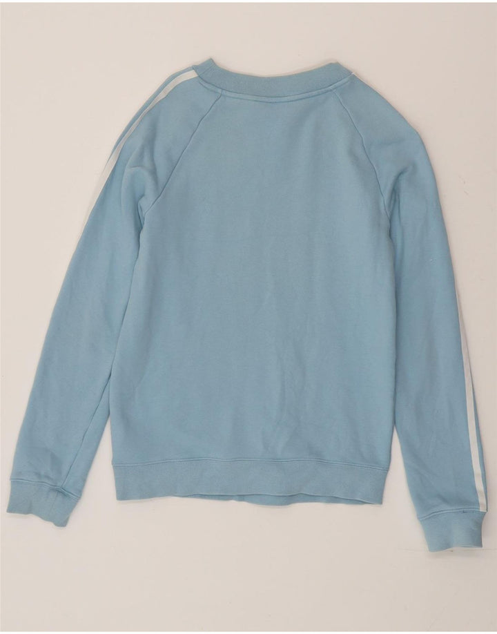 Adidas Womens Sweatshirt Jumper UK 10 Pequeno Azul Algodão