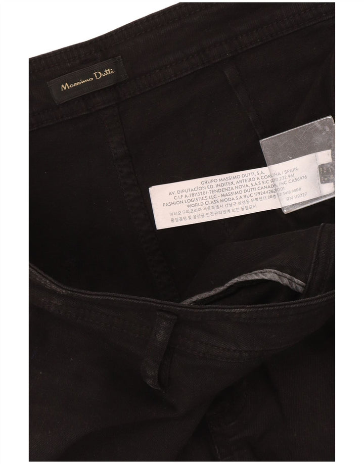 Calça casual feminina Massimo Dutti EU 40 Médio W30 L27 Algodão Preto
