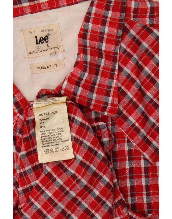 Camisa Levi's Masculina Regular Fit Grande Algodão Xadrez Vermelho