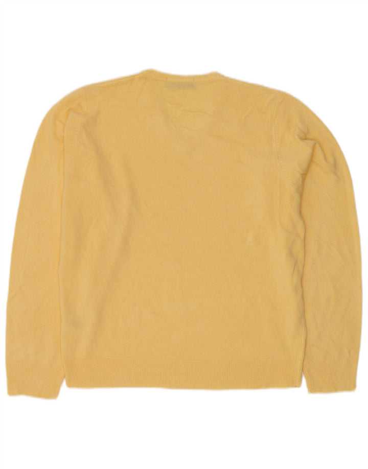 Suéter masculino MARKS & SPENCER Blue Harbor com decote em V amarelo médio