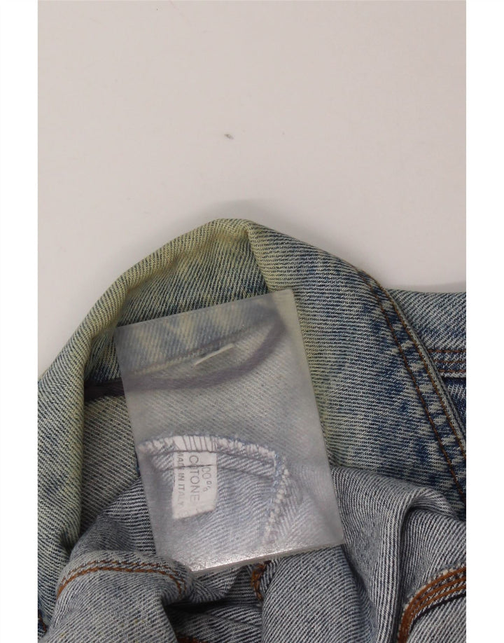 Jaqueta jeans masculina vintage UK 38 algodão azul médio
