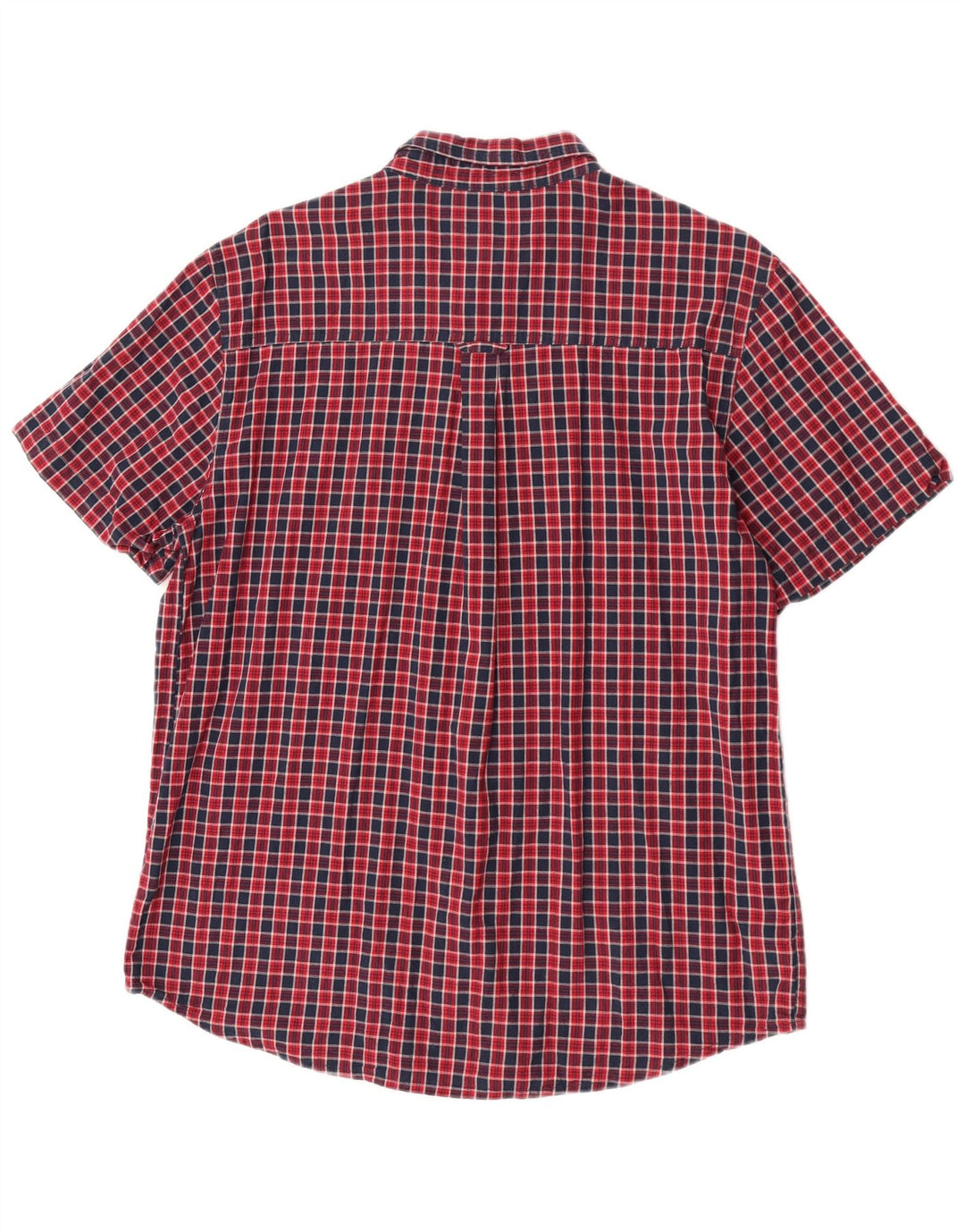 Animal Mens Camisa Manga Curta XL Vermelho Xadrez Algodão