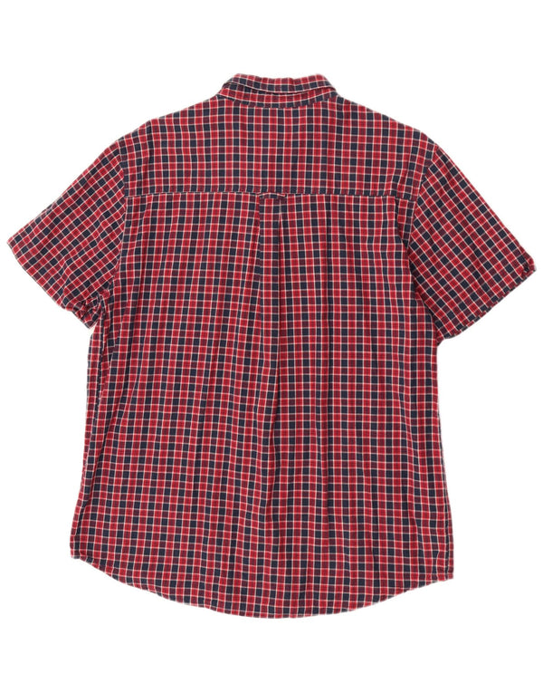 Animal Mens Camisa Manga Curta XL Vermelho Xadrez Algodão