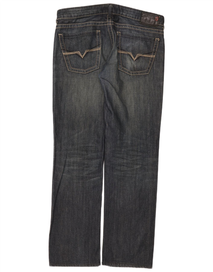 Guess Mens Straight Jeans W36 L33 Azul Algodão