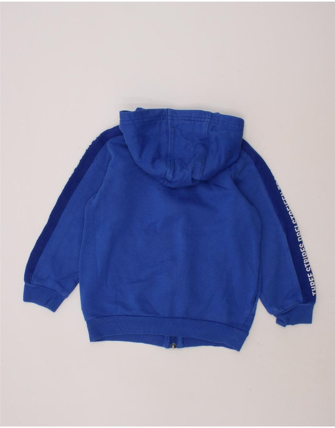 ADIDAS Boys Graphic Zip Hoodie Sweater 2-3 Years Blue Cotton Vintage Adidas and Second-Hand Adidas from Messina Hembry 