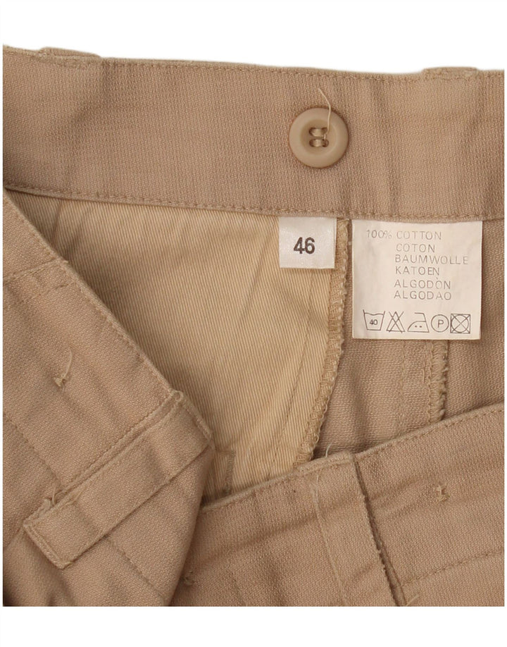 Shorts cargo masculino VINTAGE IT 46 pequeno W32 algodão bege