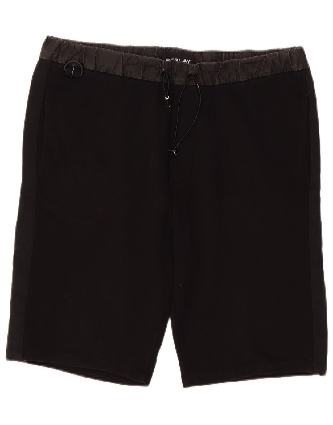 REPLAY Shorts Chino Masculino Grande W34 Algodão Preto