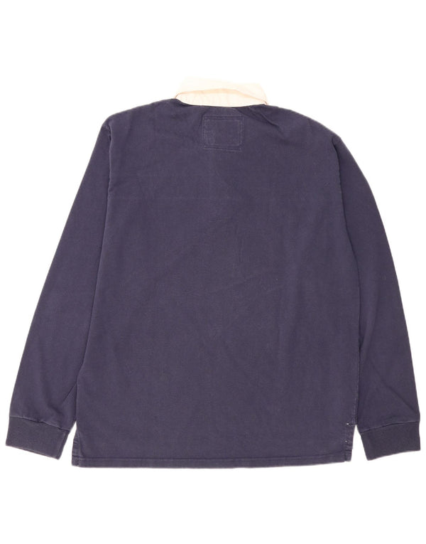 Camisa polo masculina de rugby Woolrich grande bloco colorido azul marinho