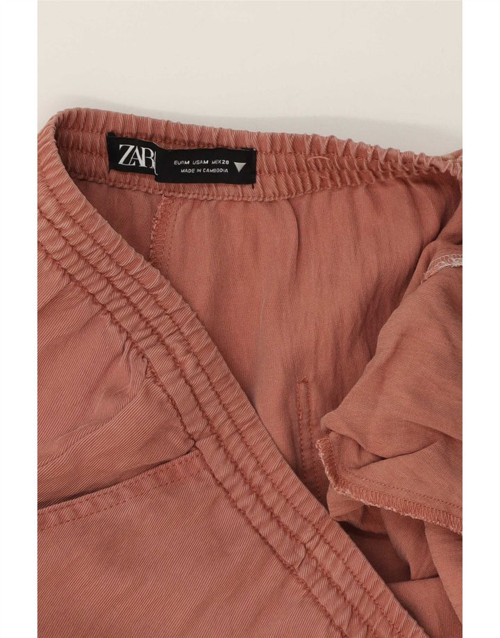 Zara Calça feminina de perna larga médio W28 L30 rosa