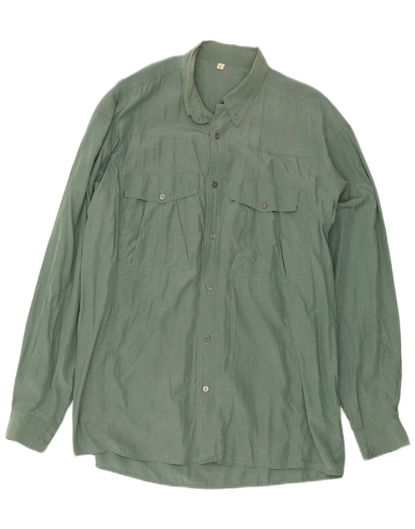 Camisa masculina vintage grande verde