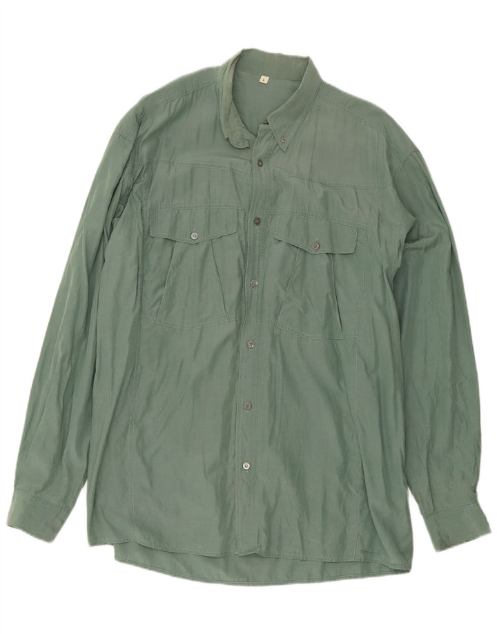 Camisa masculina vintage grande verde