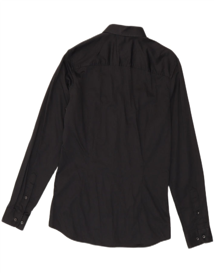 Camisa masculina Jack & Jones pequena de algodão preto