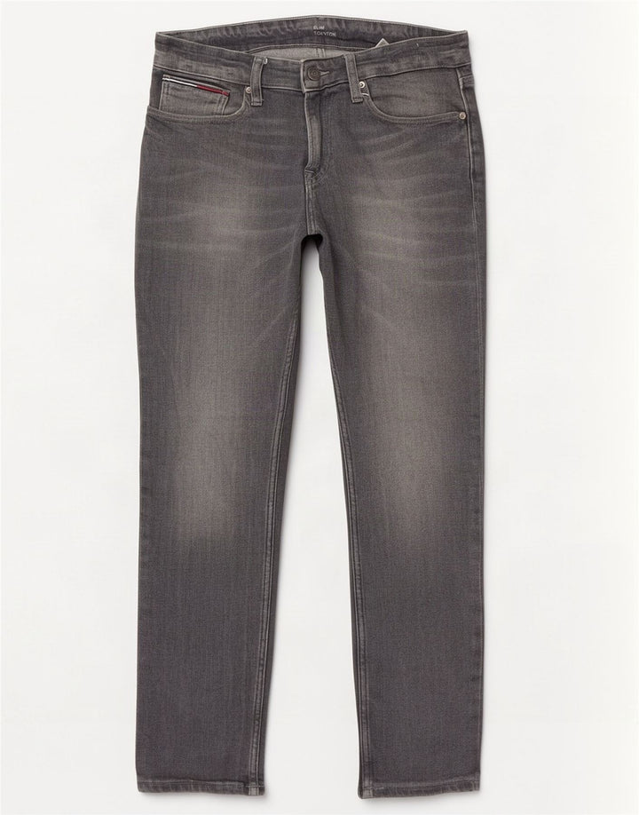 Tommy Hilfiger Masculino Scanton Slim Jeans W32 L30 Cinza Algodão