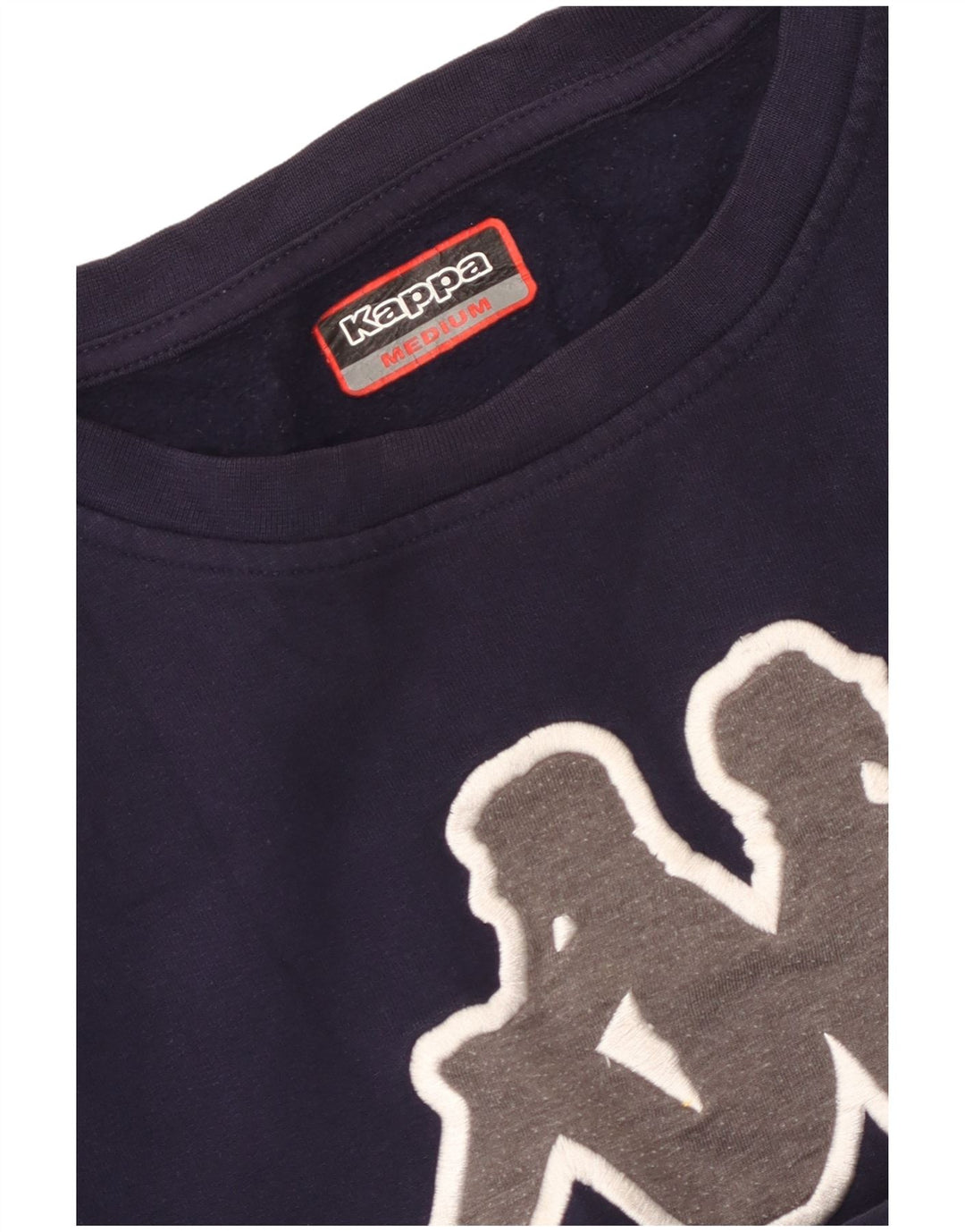 Kappa moletom gráfico feminino jumper UK 14 médio azul marinho