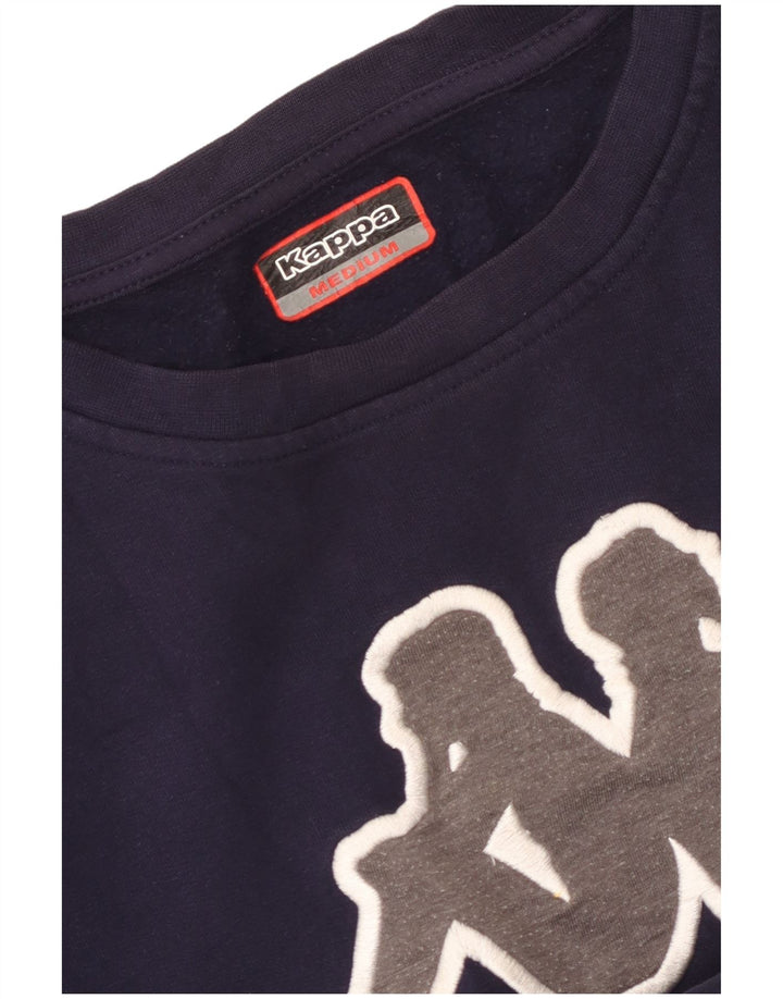 Kappa moletom gráfico feminino jumper UK 14 médio azul marinho