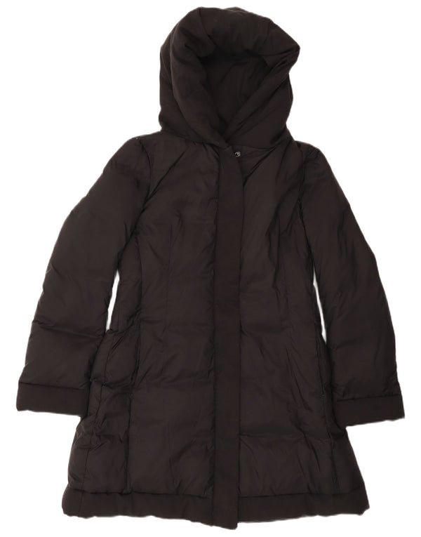 Casaco acolchoado com capuz feminino Benetton UK 10 pequeno preto