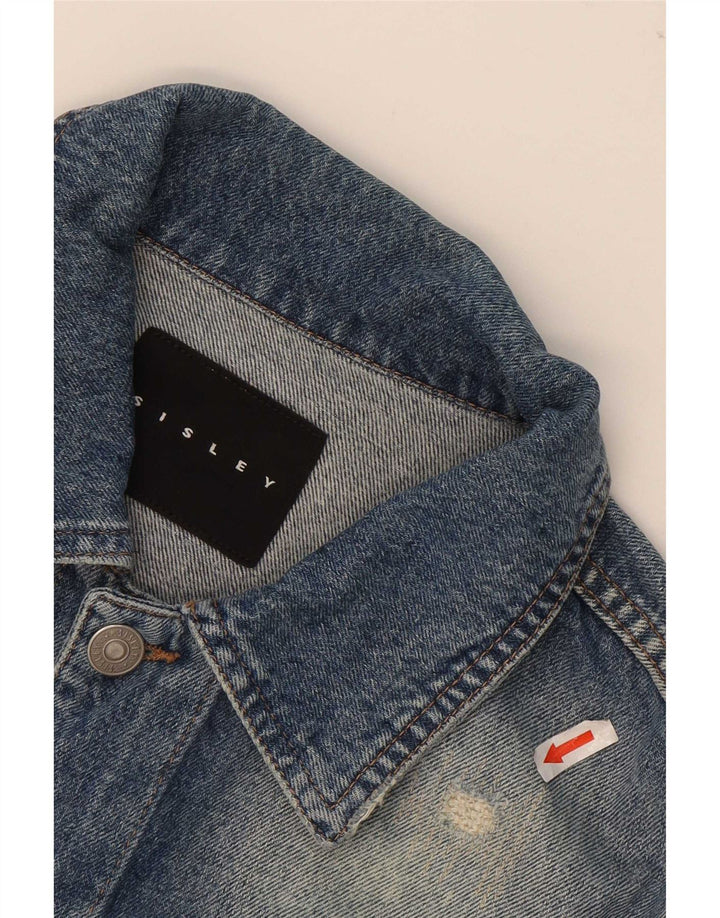 Jaqueta jeans masculina Sisley UK 36 pequeno algodão azul
