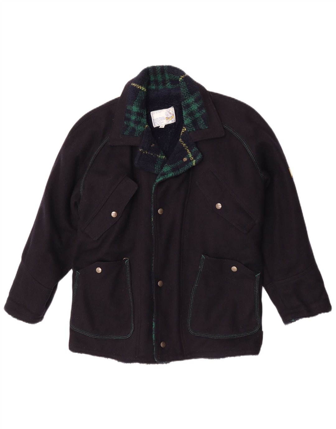 Jaqueta utilitária feminina POP 84 manga 3/4 oversized UE 36 pequena azul marinho