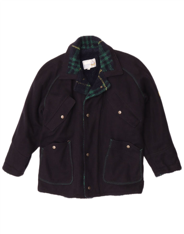 Jaqueta utilitária feminina POP 84 manga 3/4 oversized UE 36 pequena azul marinho