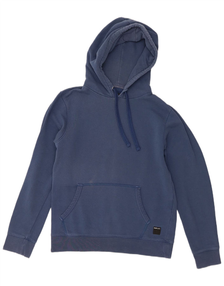 Replay moletom com capuz masculino grande azul marinho