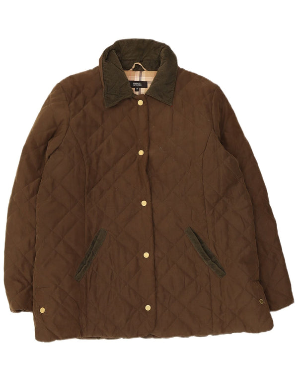Marks & Spencer Womens Quilted Jacket UK 20 2XL Khaki Polyester