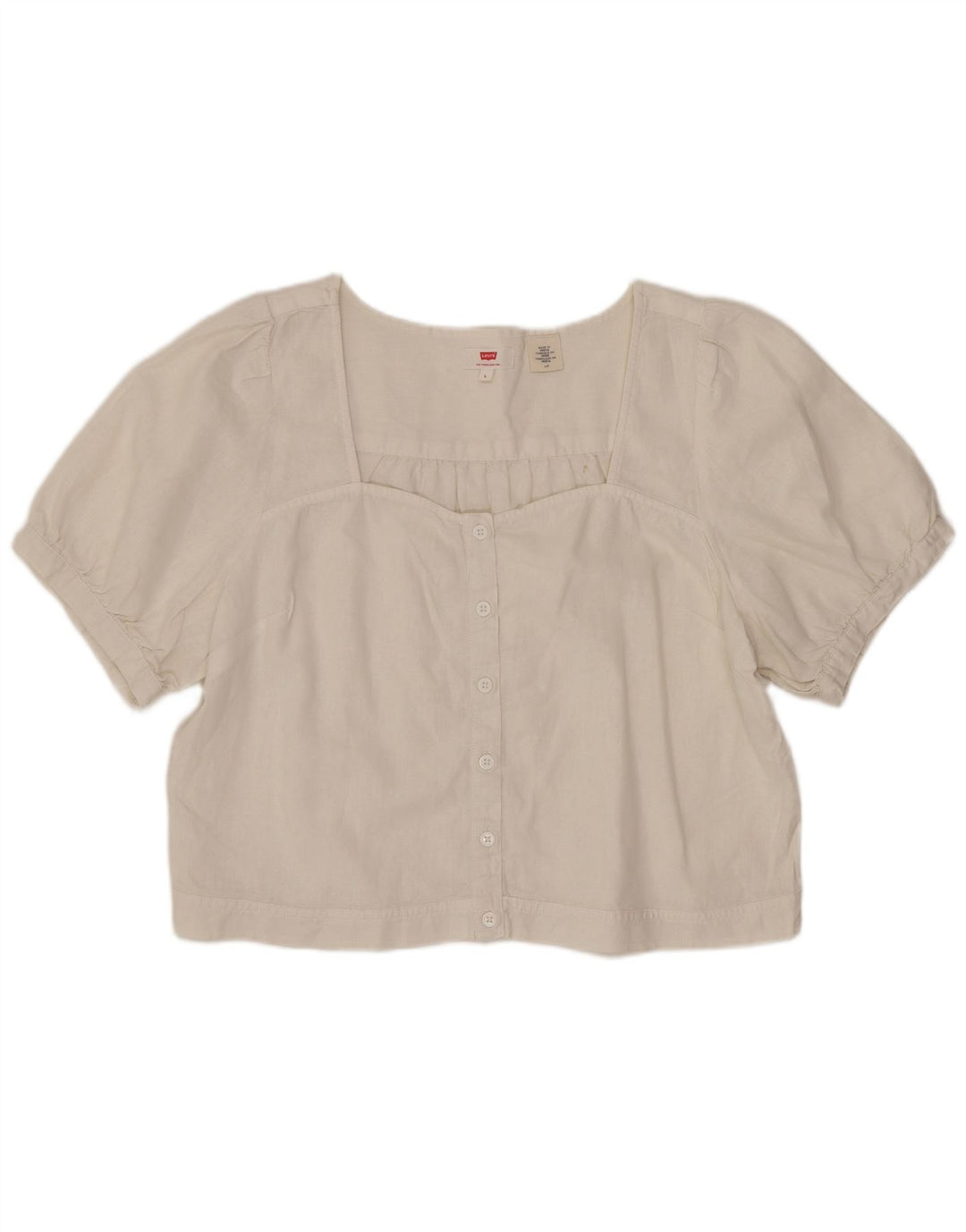 Blusa feminina Levi's Crop Shirt UK 14 grande branca