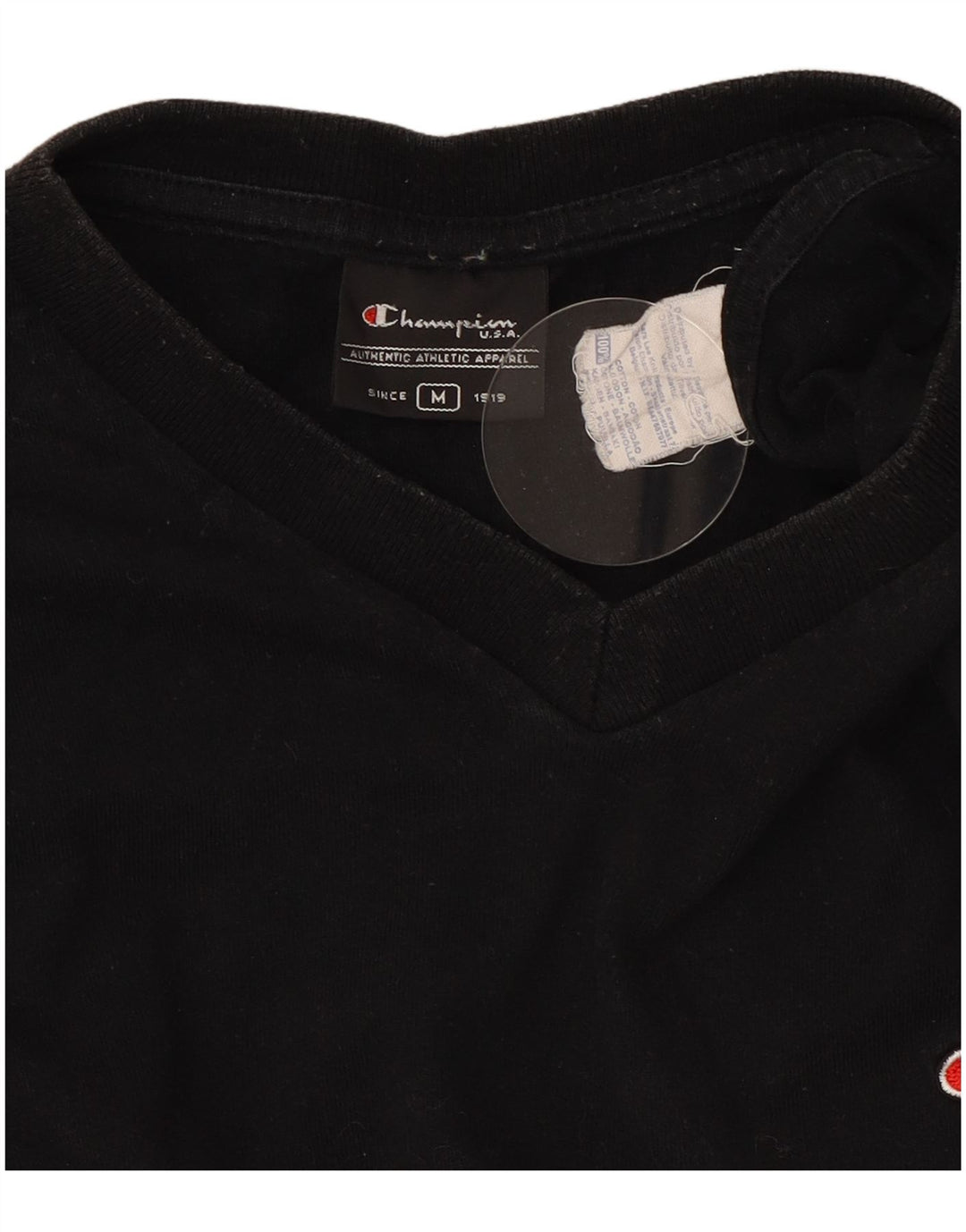 Camiseta masculina Champion de algodão preto médio