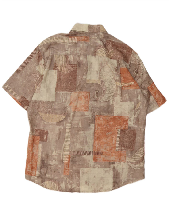 Camisa masculina de manga curta CANDA tamanho 42 16 1/2 grande patchwork multicolorido