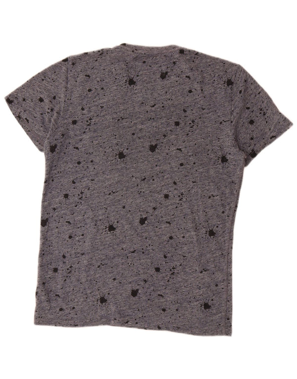 Camiseta gráfica masculina Superdry Top cinza médio algodão tie-dye