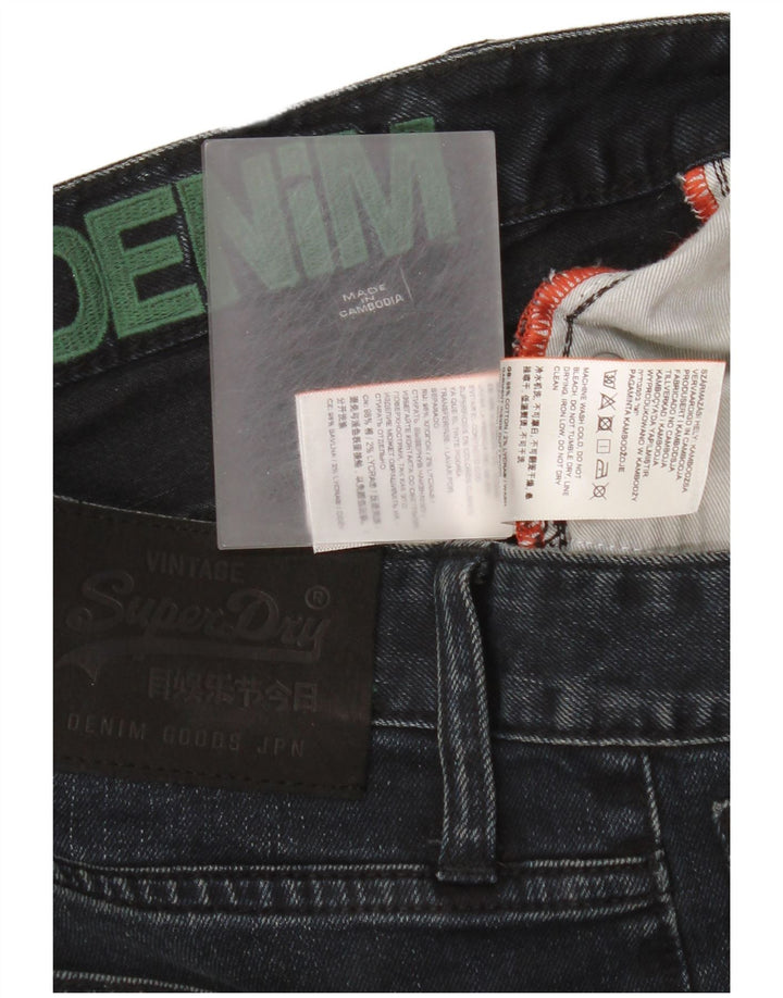 Superdry Mens Slim Jeans W32 L30 Azul Marinho Algodão