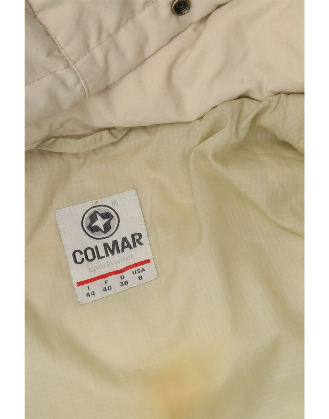 Jaqueta acolchoada com capuz feminino COLMAR IT 44 Médio Off White