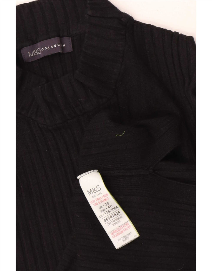 Top curto feminino sem mangas Marks & Spencer UK 20 2XL preto viscose