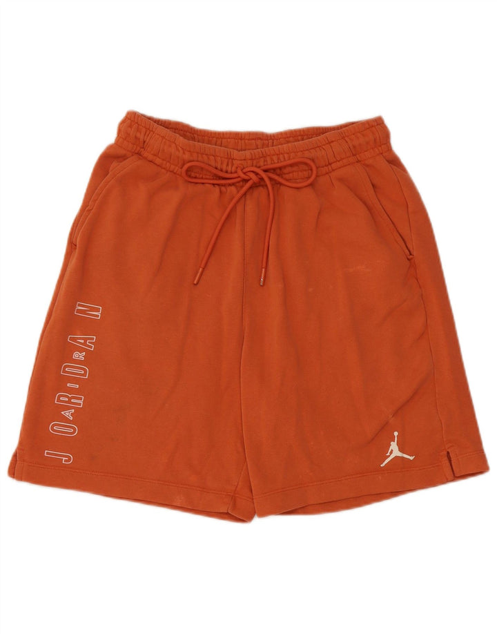 Jordan Mens Graphic Sport Shorts Pequeno Laranja Algodão
