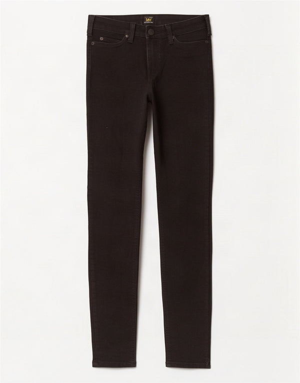 Lee Womens Scarlett Skinny Jeans W27 L33 Algodão Preto