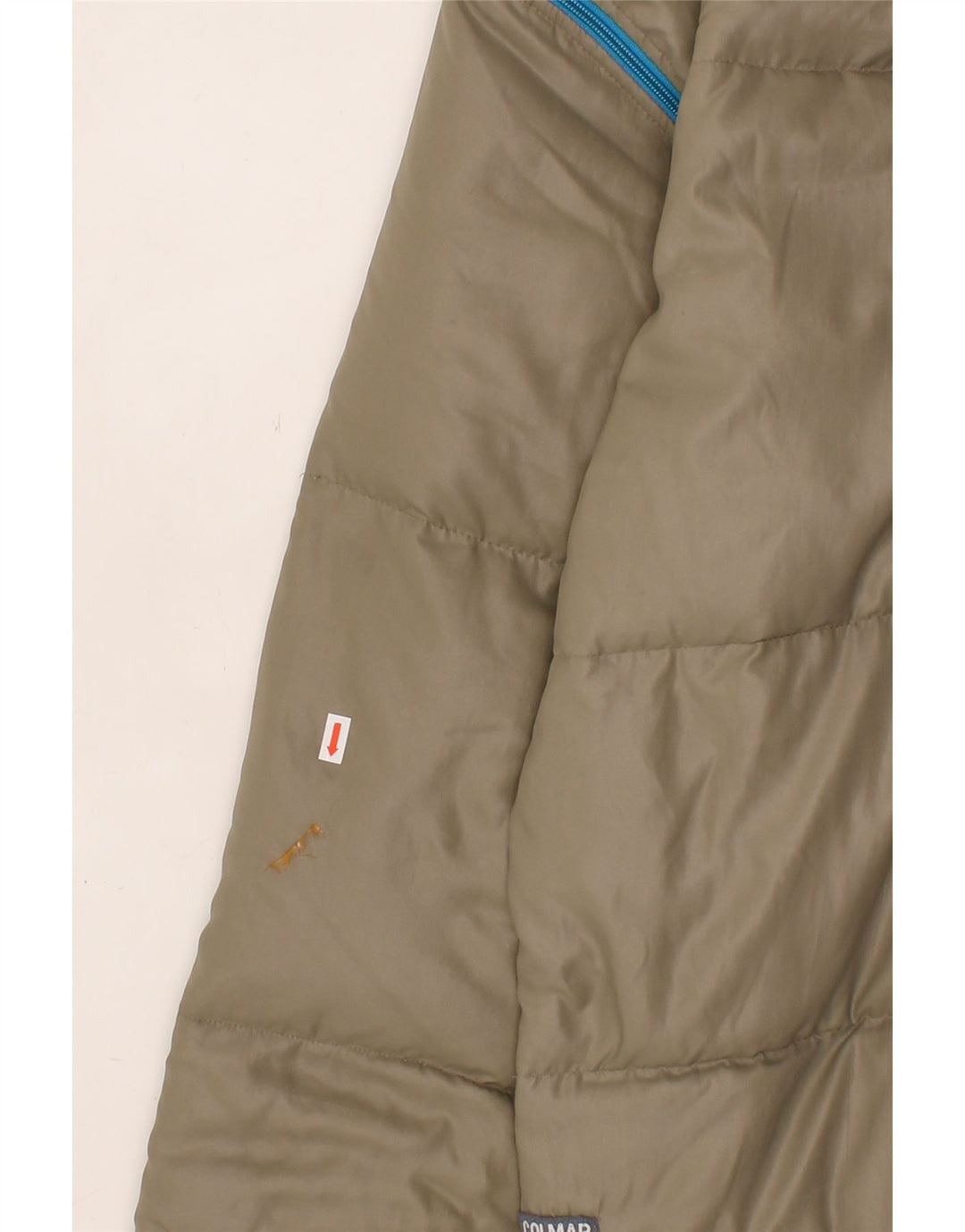 COLMAR Mens Padded Jacket UK 42 XL Khaki Colourblock Cotton Vintage Colmar and Second-Hand Colmar from Messina Hembry 