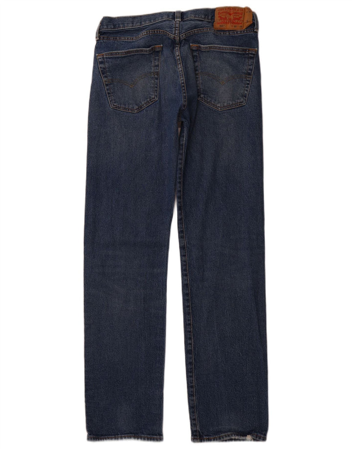 LEVI'S Masculino 501 Straight Jeans W32 L34 Azul Algodão