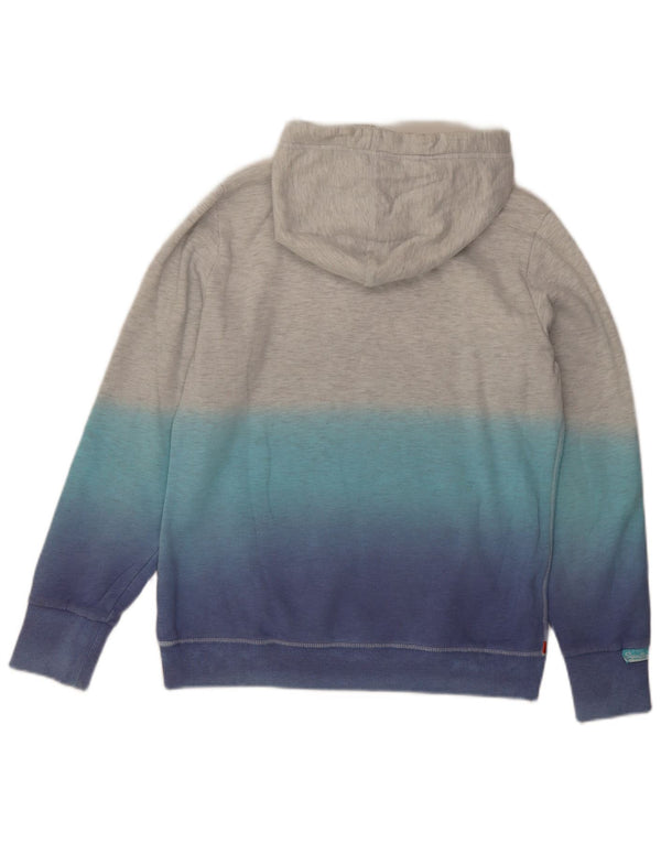 Suéter com capuz gráfico feminino Superdry UK 18 XL cinza tie-dye algodão