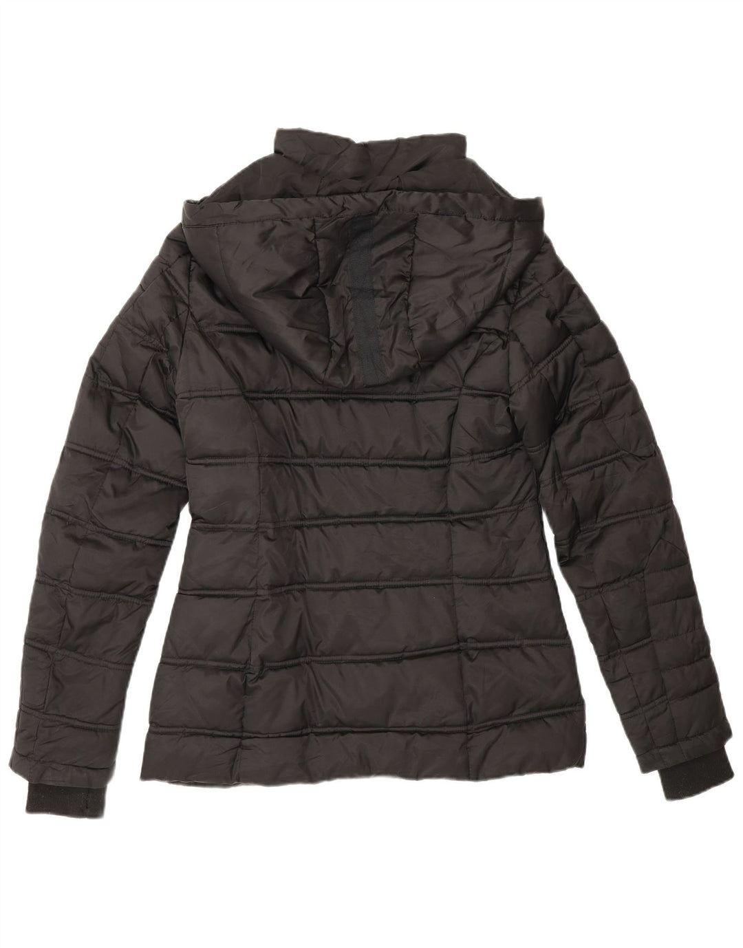 Jaqueta feminina acolchoada com capuz Nautica UK 14 poliéster preto médio