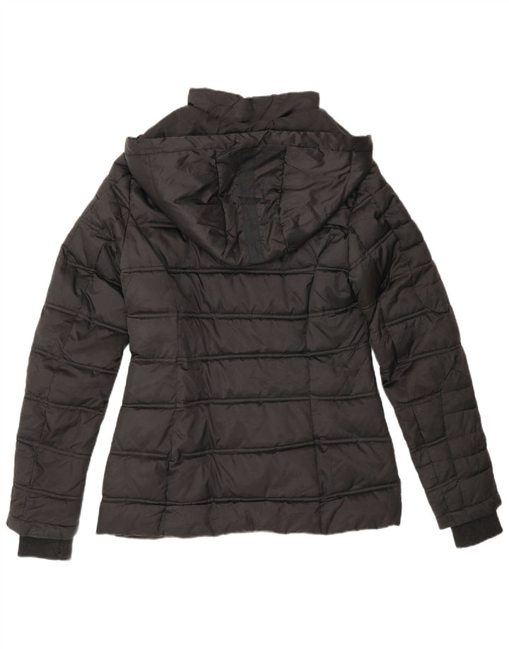 Jaqueta feminina acolchoada com capuz Nautica UK 14 poliéster preto médio