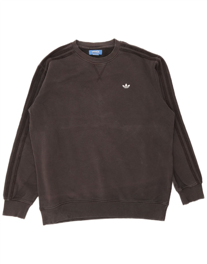 Adidas Mens Moletom Jumper Grande Algodão Cinza