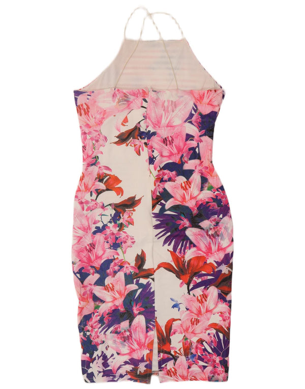 Vestido frente única feminino LIPSY UK 12 poliéster floral multicolorido médio