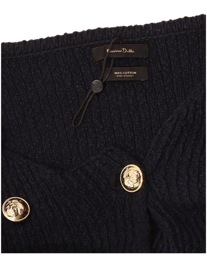 Suéter cardigã feminino grande Massimo Dutti Reino Unido 14 grande azul marinho